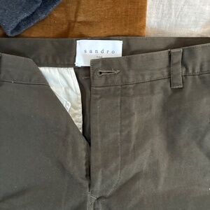 Sandro Olive Cotton Pants (44)